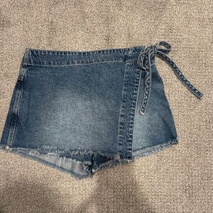 We The Free Emmy Denim Skort in Dark Blue Wash Free People